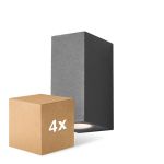 Mehrfachpackung 4x D'Lite Wandleuchte Vrebos Schwarz Up & Down | IP54 - Geeignet für 2x GU10