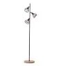 Brilliant Standleuchte Avia Metall Holz Schwarz | 380mm - Geeignet für 3x E14